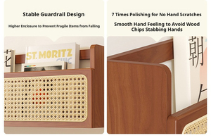 Étagère murale en bois massif à un niveau, en <span class=keywords><strong>rotin</strong></span>, moderne, réglable, durable, pour <span class=keywords><strong>salle</strong></span> <span class=keywords><strong>de</strong></span> <span class=keywords><strong>bain</strong></span>, cuisine, salon, rangement et présentation - Product Image 4