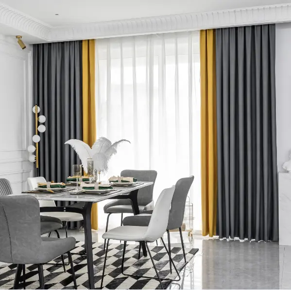 XXC high quality linen curtain soft heavy 100% polyester window curtains for the living room luxury