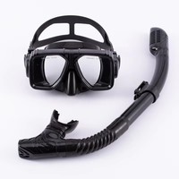 Masque de plongée en silicone à grand cadre Lunettes de plongée professionnelles Ensemble de masques de plongée avec tuba
