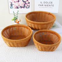 Panier de rangement en rotin tressé écologique A1744 pour la maison – Idéal pour ranger fruits, fruits secs, légumes, pain – Design moderne et épuré