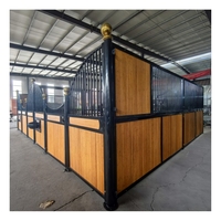 Vente d'équipement d'écurie préfabriqué pour l'extérieur Étable à chevaux luxueuse de haute qualité de style européen à structure métallique remplie de bambou