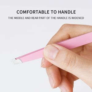 ชุดปากคีบคิ้วสเตนเลสสตีลความแม่นยำสูง2ชิ้นเครื่องมือความงามประจำวันพร้อมกรรไกรโค้งเคสหนังสำหรับถอนขนคิ้ว - Product Image 3