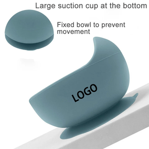 Ensemble de vaisselle pour enfant en silicone de qualité alimentaire bol d'alimentation pour bébé <span class=keywords><strong>assiette</strong></span> d'aspiration tasse de paille cuillère en bois fourchette pour enfants vaisselle - Product Image 4