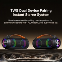 XDOBO Vibe Plus II, enceinte portable avec poignée, pour extérieur, étanche IPX5, subwoofer 100W avec LED RGB, alimentation par batterie