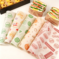 Kertas Pembungkus Berlapis Silikon Anti Minyak Ramah Lingkungan, Dapat Disesuaikan, Food Grade, Logo Kustom untuk Kemasan Sandwich, Sushi, dan Kue