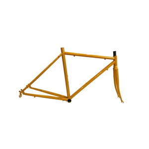 Cadre de vélo de route vintage Worldcycle HL30CRMO 700C en acier chromoly CRMO jaune brillant, fourche, vélo à vitesse unique, à pignon fixe, personnalisé - Product Image 1