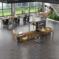 Mobilier de bureau multifonctionnel style libre Bureau de travail pour plusieurs personnes Grand espace de rangement Poste de travail Établi Bureau de bureau