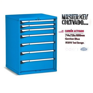 Fami Master Key Comfort <b>Drawer</b> Cabinet 7 <b>Drawers</b> 714x726x1000mm Gentian Blue Ral5010 <b>Tool</b> Storage - Product Image 2
