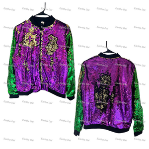 Giacca Reversibile con Paillettes per Mardi Gras, Abbigliamento Femminile e per Bambine, Vendita Calda - Product Image 3