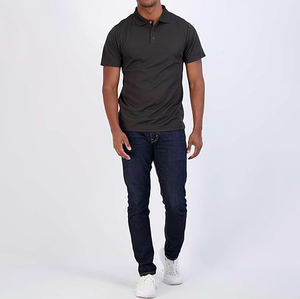 Lujo alta calidad impreso 4 vías estiramiento 160 gramos 100% algodón/Cachemira cuello de doble capa manga corta tejido sin costuras Golf - Product Image 3