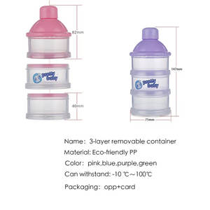 Conteneur de <span class=keywords><strong>lait</strong></span> en poudre pour nourrissons, biberon pour nourrissons nouveau-nés, conteneur de formule à 3 couches, boîte de rangement pour collations résistante à l'humidité - Product Image 5