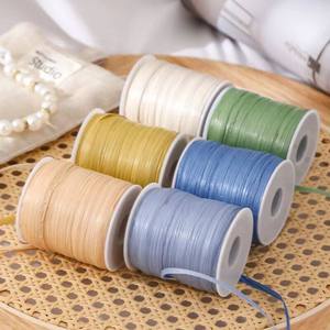 Pelotes <span class=keywords><strong>de</strong></span> fil tissé en <span class=keywords><strong>raphia</strong></span> Nuanda Textile, kits <span class=keywords><strong>de</strong></span> crochet faits main en coton-herbe pour l'été, motif blanchi, usine Baoding - Product Image 3