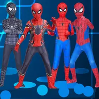 Disfraz de Spiderman rojo y negro para niños, ropa de Cosplay para halloween