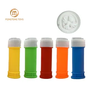 Custom Color Sticker 50ml Soap Bubble Water Mini Plastic Colorful Maze Bottle Bubble Toys para crianças