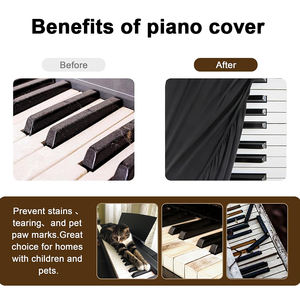 Funda antipolvo para teclado de piano, cubierta impermeable y elástica para teclados de piano eléctrico digital de 66/88 teclas - Product Image 3