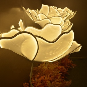 Olaylar kurşun malzemeleri düğün sahne dekorasyon büyük şakayık şekli çiçek üst Led parti ışığı Metal dekor anahtar Gua - Product Image 6