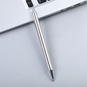 Brushed Stainless Steel Click Gel Ink <b>Pen</b>, Minimalist Slim Metal Retractable Signing <b>Pen</b> Custom Logo for Office Hotel Corporate - Product Image 4