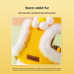 शरद ऋतु सर्दियों की बनियान शैली गर्म छोटे पिल्ला बिचोन छाती का उपयोग बिल्ली कुत्ते की चेन चलना कुत्ते की लश - Product Image 4