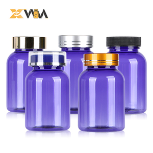 Transparent Purple PET Medicine Bottle 100-250ml Smooth Thread Mouth Round Shoulder for Health Products - Product Image 4