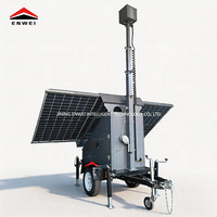 Remolque de Seguridad Solar Móvil para Exteriores con 3 Paneles Monocristalinos de Silicio de 400W, Controlador MPPT y 4 Baterías de 200Ah para Minería