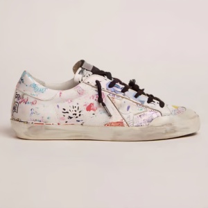 Nouvelles chaussures décontractées unisexes vintage Graffiti Superstar, chaussures plates à lacets, chaussures de marche, chaussures de skate en toile pour l'extérieur. - Product Image 1