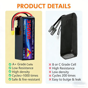 고성능 22.2V 35000mAh 스프레이어 드론 배터리 12S 44.4V 25C 14S 10C 리포 배터리 팩 VTOL RC 비행기 FPV UAV 드론용 - Product Image 2