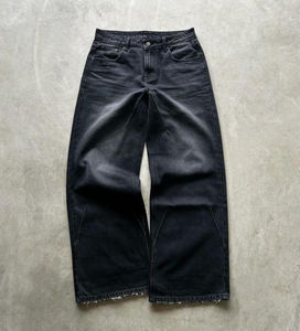 Dongguan personalizzato di alta qualità <span class=keywords><strong>uomo</strong></span> di soccorso gamba dritta di cotone Vintage lavaggio <span class=keywords><strong>blu</strong></span> nero Denim pantaloni <span class=keywords><strong>Jeans</strong></span> per gli uomini - Product Image 2