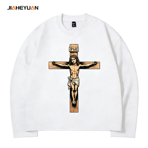 Maglietta a Maniche Lunghe con Croce di Gesù Personalizzata 2026 per Uomo e Donna: T-Shirt Ecologica Traspirante con Collo a O - Product Image 3