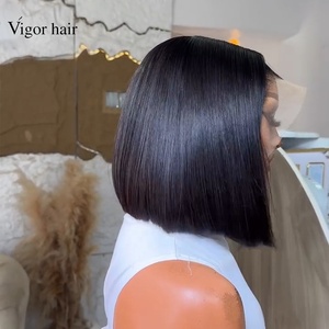Parrucca in Capelli Umani Vergini Brasiliani al 250% per Donne di Colore, <span class=keywords><strong>Bob</strong></span> <span class=keywords><strong>Corto</strong></span> con Frontale in Pizzo HD Senza Colla - Product Image 3