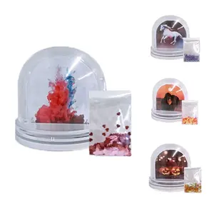 Custom No-Liquid Filled Snow Globe Photo Frame for Christmas Empty with Snow Plastic Frames for Picture Display