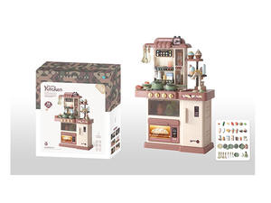 Enfant jouer maison cuisine Chef jouets cuisiner nourriture Table à manger jouets vaisselle pulvérisation eau crème glacée support changement couleur des aliments pour les enfants - Product Image 3