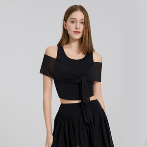 Novedades: Top de Yoga Elegante con Cordones de Lujo, <span class=keywords><strong>2</strong></span> en 1, con Relleno en el Pecho, Transpirable y Moderno, para Pilates, Danza, Tenis, Top Corto para Mujer - Product Image 6