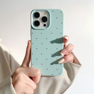 Semplice colore della caramella cuore a pois per Iphone16 Pro custodia per telefono cellulare Max per <span class=keywords><strong>IPhone</strong></span> 14 finta pelle Texture TPU - Product Image 2