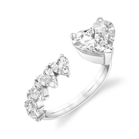 Bague d'éternité en argent sterling Gemnel avec cœur en moissanite classique, en vermeil doré de luxe de 925 microns, 0.5