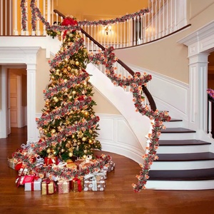 Vente chaude Décorations <span class=keywords><strong>de</strong></span> Noël Guirlande <span class=keywords><strong>de</strong></span> bas colorée et guirlande d'homme en pain d'épice du Père Noël - Product Image 3