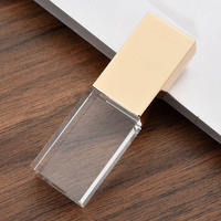 Clé USB 2.0/3.0 en cristal imprimé en 3D avec logo personnalisé, 8 Go-64 Go, haute vitesse, design en verre transparent et métal, nouveauté