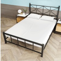 Lit moderne en fer de 1,5 mètre, cadre souple et durable, simple/double, pour hôtel et entrepôt, salon, appartement, chambre d'enfant