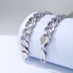 Collar de moda para <span class=keywords><strong>hombre</strong></span>, cadena de eslabones cubanos planos de 7MM, joyas de plata de ley 925, cadenas originales 925 para <span class=keywords><strong>hombre</strong></span> - Product Image 3