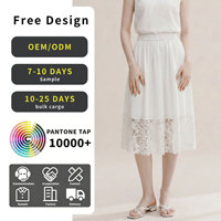 Jupe en dentelle style français pour femme, design ample et amincissant, jupe polyvalente et ample à la taille haute