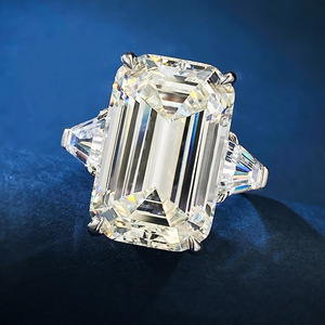 Anillo de Plata S925 con <span class=keywords><strong>Diamante</strong></span> de Alto Carbono de 30ct, <span class=keywords><strong>13</strong></span> * 20, Color Blanco G, Elegante, Simple, Moderno y Versátil, Joyería para Mujer - Product Image 3