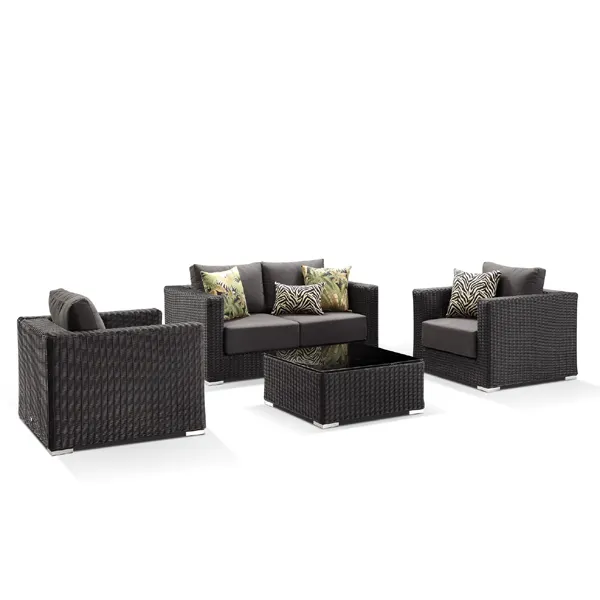 Hotel Outdoor Traditional Wicker Sofa Set Alumínio base sala mobília quarto mobília Outdoor Wicker Rattan Furniture