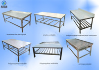 Table en acier inoxydable 304, plateau de travail et tri