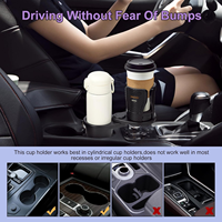Support Universel de Gobelet et Téléphone 2-en-1 en ABS pour Voiture, avec Base Extensible et Réglable pour Siège Arrière, Organisateur Grande Capacité