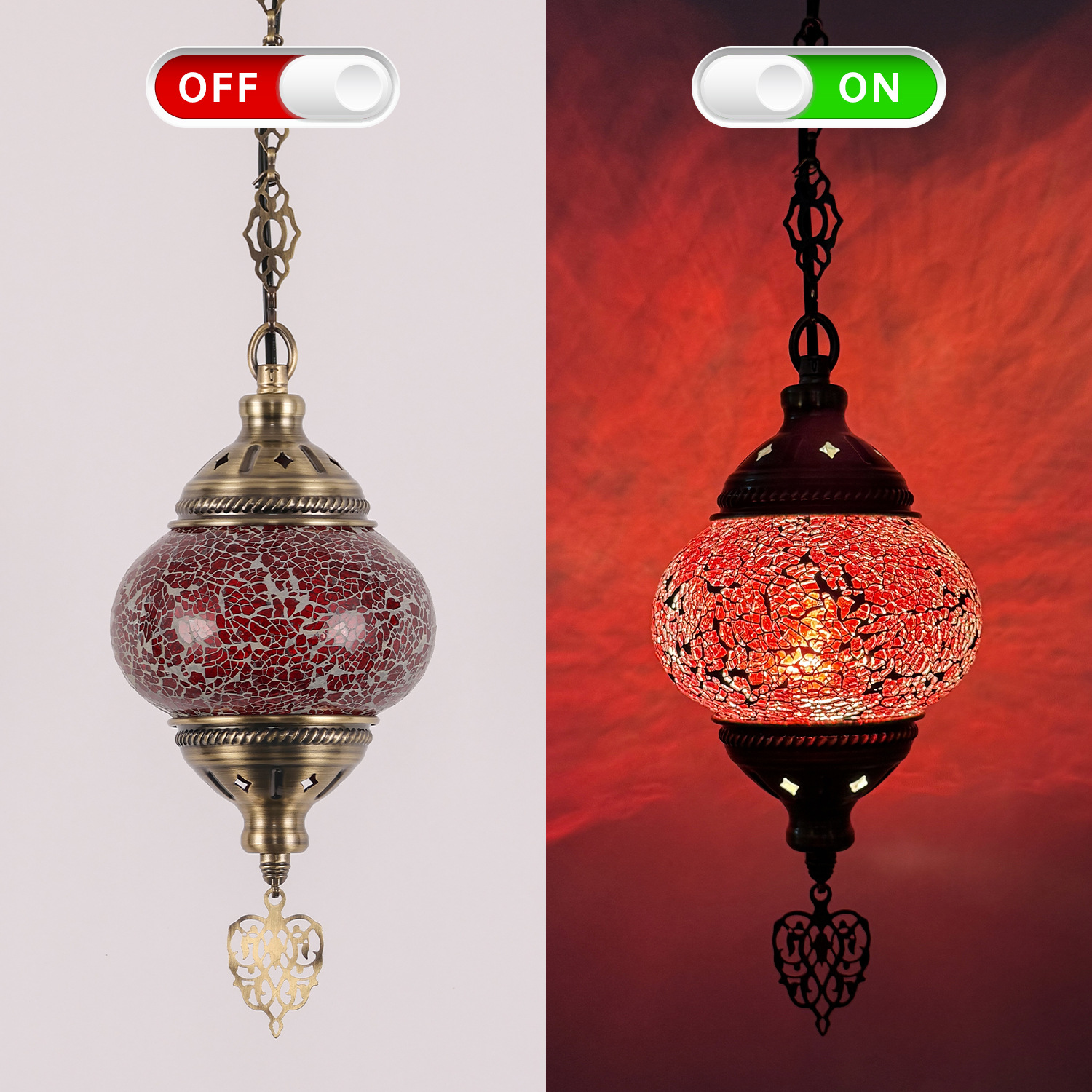 colorful Red ice-crack chandelier