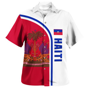 Camisa Casual Holgada con Estampado de la Bandera de Haití, Sublimación Completa, Camisa Hawaiana para Hombre, Transpirable, con Botones, Camisas de Diseñador de Haití - Product Image 4