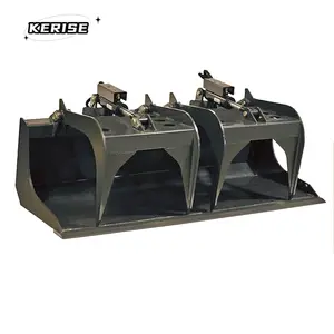 KERISE Solid Bottom Grapple Bucket Scrap Grapple Skid Steer Grapple bucket