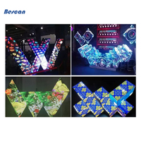 Cabina de DJ LED P4 para Interiores, Pantalla LED con Forma Hexagonal Triangular Irregular P5