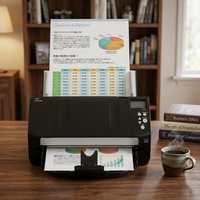 Scanner de documents recto-verso A3 de bureau FI-7460, 60 ppm, 120 ipm, 600 dpi, double couleur, CCD, USB 3.0, ADF, pour le travail de bureau
