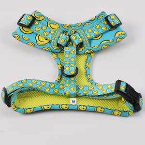 طقم معدات وحزام طوق كلب مبتسم أخضر بتصميم فاخر من مادة النيوبرين مع شعار قابل للتخصيص للكلاب الصغيرة والمتوسطة - Product Image 6