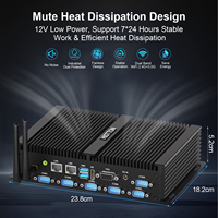 PC Industrial sin Ventilador Intel I7-8550U, 6xUSB, HD, VGA, 2xGigabit Ethernet, DDR4 64GB, Compatible con Win10/Win11, Linux, PXE, RAID, Amplio Rango de Temperatura